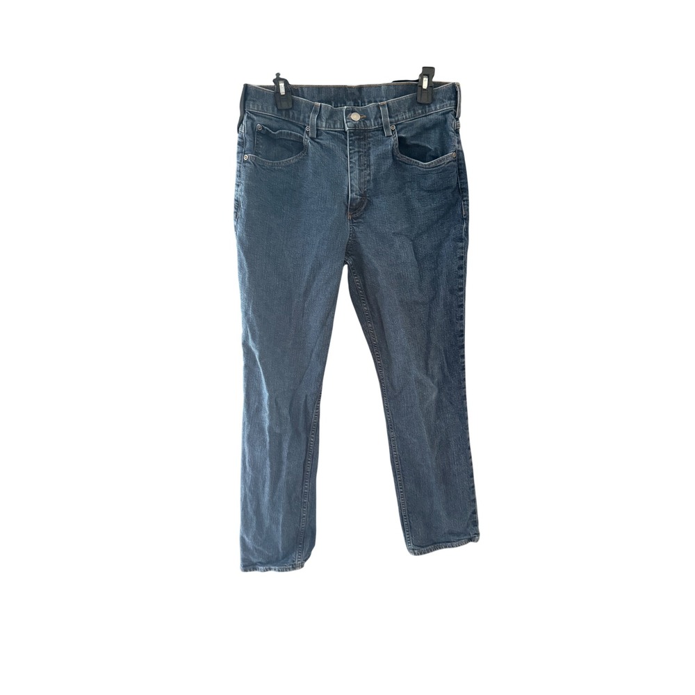 40 Grit Duluth Trading Mens 34x30 Standard Fit Medium Wash Blue Jeans Stretch